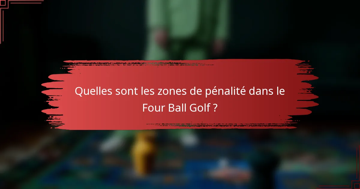 Quelles sont les zones de pénalité dans le Four Ball Golf ?